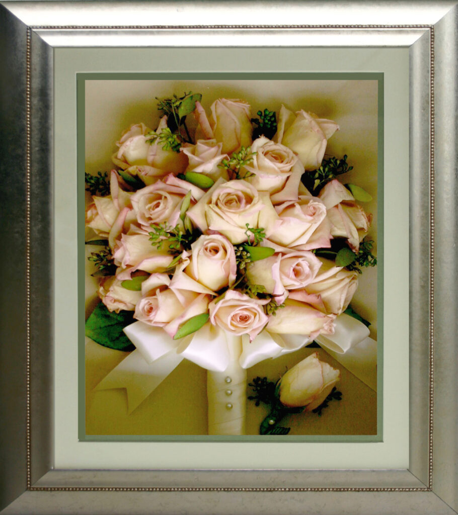 Roses in Silver Frame