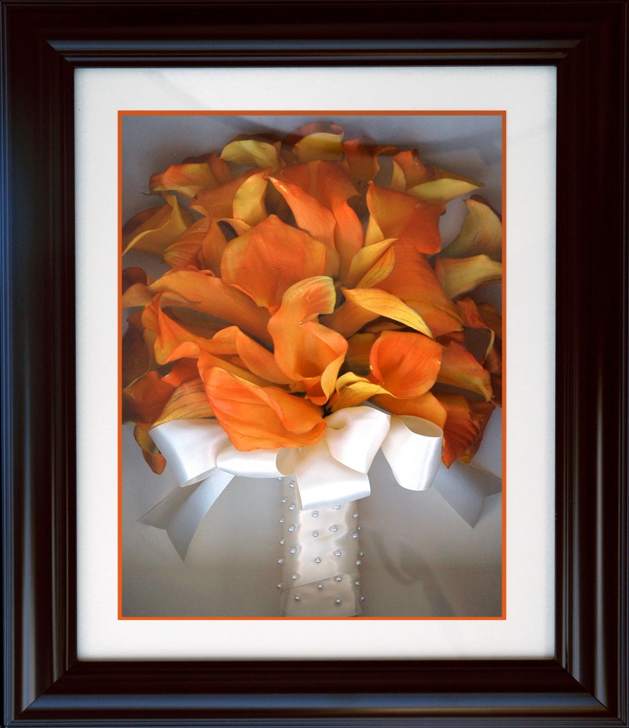 Calla Lilies in Wood Frame