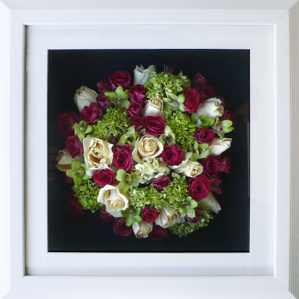 Mixed Flowers in White Frame
