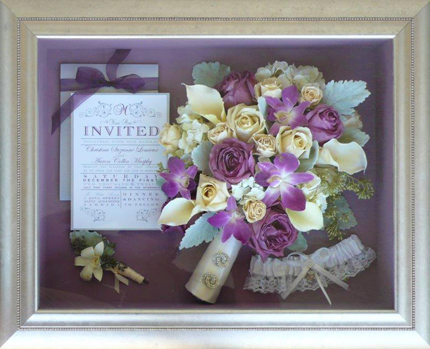 Roses & Orchids in Silver Frame