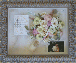 Prague shadowbox with mixed flowers