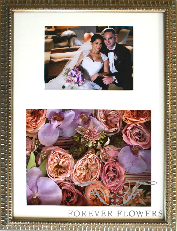 Pavé design bridal flowers and photo with orchids