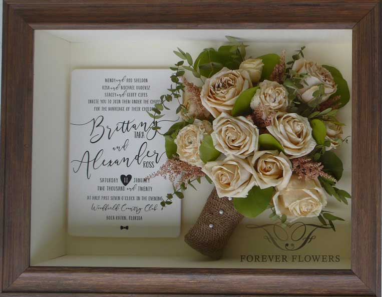 Brown Distressed Shadowbox with Invitation